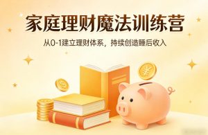 家庭理财魔法训练营，从0-1建立理财体系，持续创造睡后收入-一起网赚吧