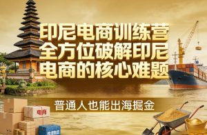 印尼电商训练营，全方位破解印尼电商的核心难题，普通人也能出海掘金-一起网赚吧