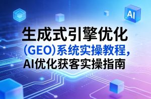 生成式引擎优化（GEO）系统实操教程，AI优化获客实操指南-一起网赚吧