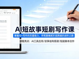 AI短故事短剧写作课,掌握AI+写作的双重能力,用笔墨铺就阶层跨越的进阶之路-一起网赚吧