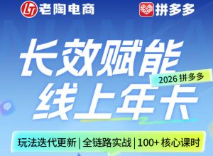 拼多多线上SVIP线上年卡,从认知到基础、从推广到活动、从活动到玩法,全链路实战(26年4月6日更新)-一起网赚吧