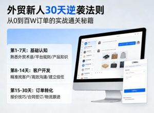 外贸新人30天逆袭法则，教你从0到百W订单的实战通关秘籍-一起网赚吧
