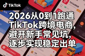 2026从0到1跑通TikTok跨境电商,避开新手常见坑,逐步实现稳定出单-一起网赚吧