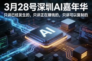 3月28号深圳AI嘉年华,只讲已经发生的,只讲正在賺钱的,只讲可以复制的-一起网赚吧