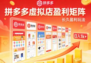 实测可落地！拼多多虚拟店长久盈利玩法，矩阵放大收益，日入1k+不难【揭秘】-一起网赚吧