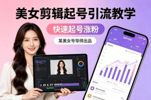 某美女号导师出品:美女剪辑起号引流教学,快速起号涨粉-一起网赚吧