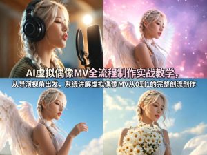 AI虚拟偶像MV全流程制作实战教学，从导演视角出发，系统讲解虚拟偶像MV从0到1的完整创作流程-一起网赚吧