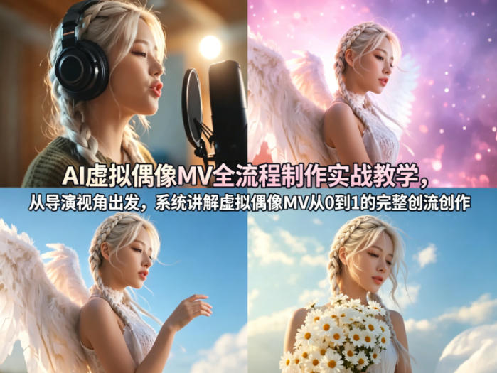 AI虚拟偶像MV全流程制作实战教学，从导演视角出发，系统讲解虚拟偶像MV从0到1的完整创作流程-一起网赚吧