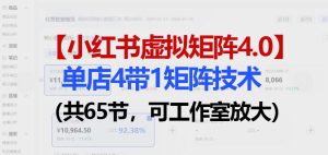 小红书虚拟矩阵4.0技术:单店4带1矩阵(共65节,可工作室放大)-一起网赚吧