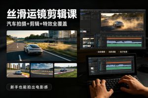 大叔丝滑运镜剪辑课，汽车拍摄+剪辑+特效全覆盖，新手也能拍出电影感-一起网赚吧