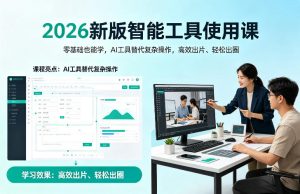 2026新版智能工具使用课，零基础也能学，用AI工具替代复杂操作，高效出片、轻松出圈-一起网赚吧