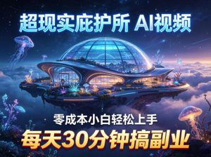 超现实庇护所AI视频项目拆解，零成本小白轻松上手，每天30分钟搞副业-一起网赚吧