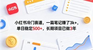 小红书冷门赛道,一篇笔记賺了3k+,单日稳定500+,长期项目已做3年【揭秘】-一起网赚吧