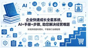 企业快速成长全套系统，AI+手册+步骤，助您解决经营难题，实现持续盈利增长，不管啥行业都能用-一起网赚吧