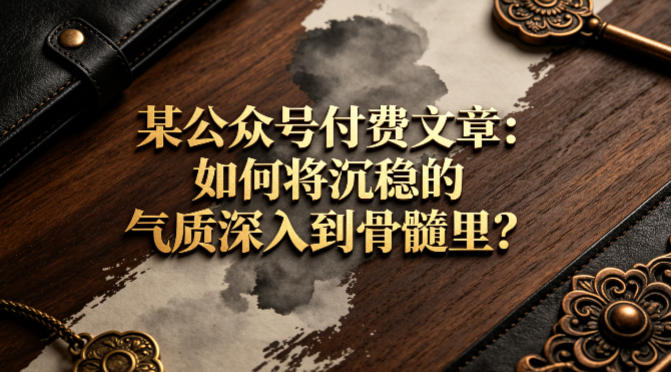 某公众号付费文章：如何将沉稳的气质深入到骨髓里？-一起网赚吧