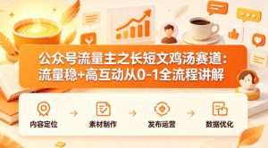 公众号流量主之长短文鸡汤赛道，流量稳+高互动，从0-1全流程讲解-一起网赚吧