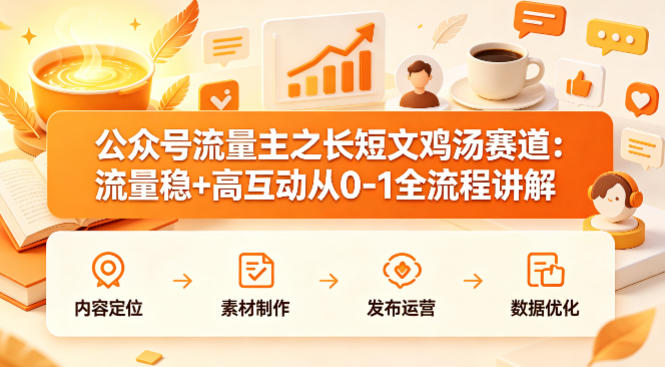 公众号流量主之长短文鸡汤赛道，流量稳+高互动，从0-1全流程讲解-一起网赚吧
