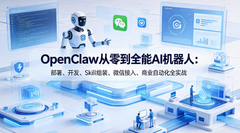 OpenClaw从零到全能AI机器人：部署、开发、Skill组装、微信接入、商业自动化全实战-一起网赚吧