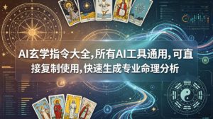 AI玄学指令大全，所有AI工具通用，可直接复制使用，快速生成专业命理分析-一起网赚吧