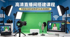 高清直播间搭建课程，零基础也能快速搭建专业高清直播间-一起网赚吧