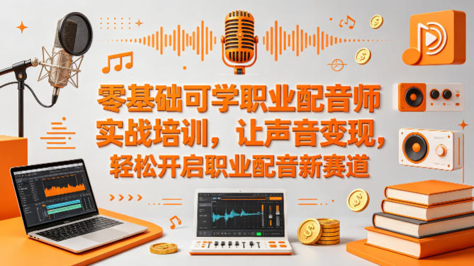 零基础可学职业配音师实战培训，让声音变现，轻松开启职业配音新赛道-一起网赚吧