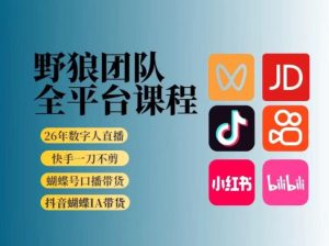 野狼团队2026新版全平台短视频带货教学，打开流量突破口，开始Ai带货（更新26年4月25日）-一起网赚吧