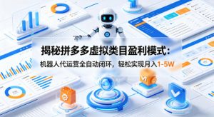 揭秘拼多多虚拟类目盈利模式：机器人代运营全自动闭环，轻松实现月入1-5W-一起网赚吧