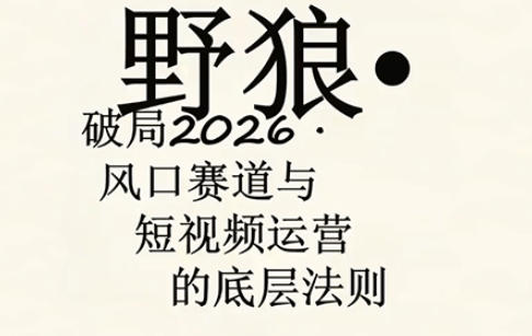 野狼团队·多平台实操运营课，覆盖AI口播、服装、好物、漫剪等热门玩法（更新4月29日）-一起网赚吧
