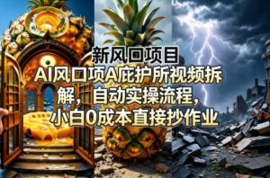 新风口项目AI庇护所视频拆解，自动实操流程，小白0成本直接抄作业-一起网赚吧