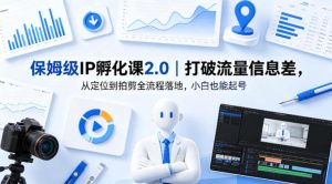 保姆级IP孵化课2.0｜打破流量信息差，从定位到拍剪全流程落地，小白也能起号-一起网赚吧