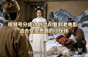 视频号分成计划之AI复刻老电影，适合变现思路的小伙伴-一起网赚吧