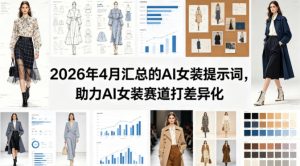 2026年4月汇总的AI女装提示词，助力AI女装赛道打差异化-一起网赚吧