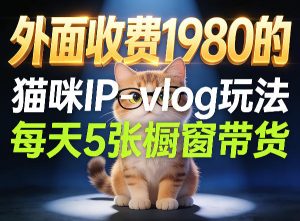 宠物赛道猫咪IP-vlog玩法,26条视频涨粉29W,每天5张橱窗带货拆解-一起网赚吧