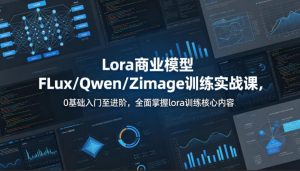系统性学习Lora商业模型FLux／Qwen／Zimage训练实战课，0基础入门至进阶，全面掌握lora训练核心内容-一起网赚吧