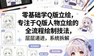 零基础学Q版立绘,专注于Q版人物立绘的全流程绘制技法,层层递进,系统拆解-一起网赚吧