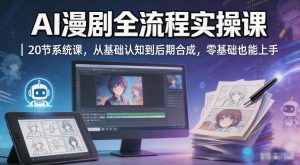 AI漫剧全流程实操课｜20节系统课，从基础认知到后期合成，零基础也能上手-一起网赚吧