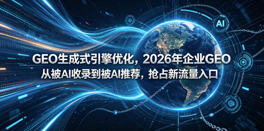 GEO生成式引擎优化，2026年企业GEO从被AI收录到被AI推荐，抢占新流量入口-一起网赚吧