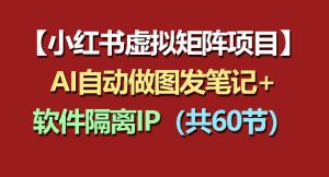 小红书虚拟矩阵项目：软件隔离IP+AI自动做图发笔记（共60节）-一起网赚吧