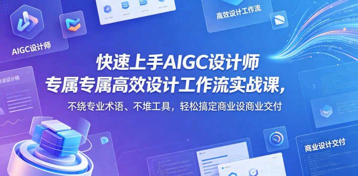 快速上手AIGC设计师专属高效设计工作流实战课，不绕专业术语、不堆工具，轻松搞定商业设计交付-一起网赚吧