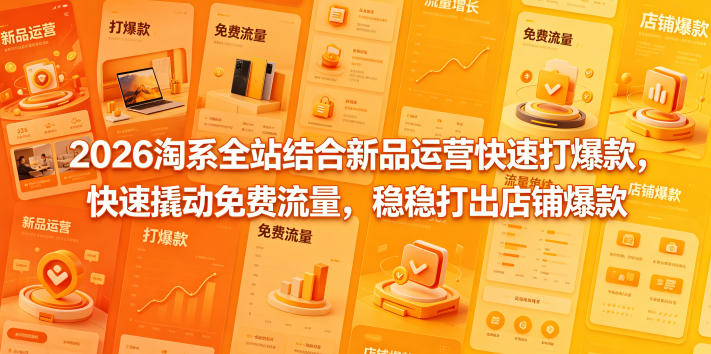 2026淘系全站结合新品运营快速打爆款，快速撬动免费流量，稳稳打出店铺爆款（更新5月12日）-一起网赚吧