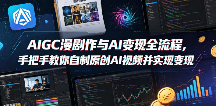 AIGC漫剧创作与AI变现全流程，手把手教你自制原创AI视频并实现变现-一起网赚吧