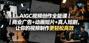 AIGC视频创作全能课｜商业广告+动画短片+真人短剧，让你的视频制作更轻松高效-一起网赚吧