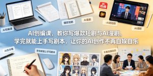 AI创编课，教你写爆款短剧与AI漫剧，学完就能上手写剧本，让你的AI创作不再自娱自乐-一起网赚吧