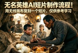 无名英雄AI短片制作流程!用无线画布复刻一个短片,仅供参考学习-一起网赚吧