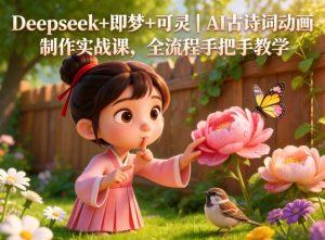 Deepseek+即梦+可灵|AI古诗词动画制作实战课,全流程手把手教学-一起网赚吧