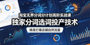 淘宝无界分词分计划高阶实战课，独家分词选词投产技术，精准打爆店铺自然流量-一起网赚吧