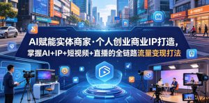 AI赋能实体商家·个人创业商业IP打造，掌握AI+IP+短视频+直播的全链路流量变现打法-一起网赚吧