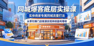 同城爆客底层实操课,实体商家专属同城流量打法,从零引爆门店客源实现持续盈利增收-一起网赚吧