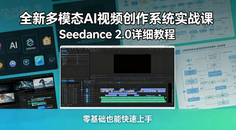 全新多模态AI视频创作系统实战课，Seedance 2.0详细教程，零基础也能快速上手-一起网赚吧