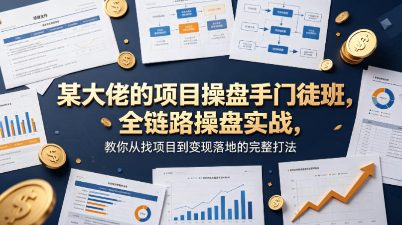 某大佬的项目操盘手门徒班，全链路操盘实战，教你从找项目到变现落地的完整打法-一起网赚吧